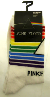 Pink Floyd White Crew Socks ~ Women's Sizes 6 - 9.5 ~ One Pair
