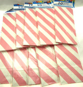 100 Pink Striped Treat Bags 5x9 inch Party Sacks
