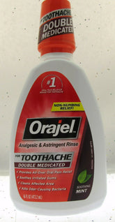 Orajel Toothache Rinse ~ Non Numbing Relief ~ Soothing Mint ~ 16oz