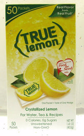 True Lemon ~ Crystallized Lemon ~ Real Flavor From Real Fruit ~ 50 Packets