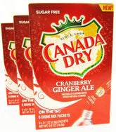 Canada Dry Cranberry Ginger Ale ~ Packets ~ Sugar Free ~ Drink Mix ~ Lot of 3
