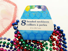 Mardi Gras Eye Mask & Necklaces Costume Mascaraed Parade New Orleans Pink Party